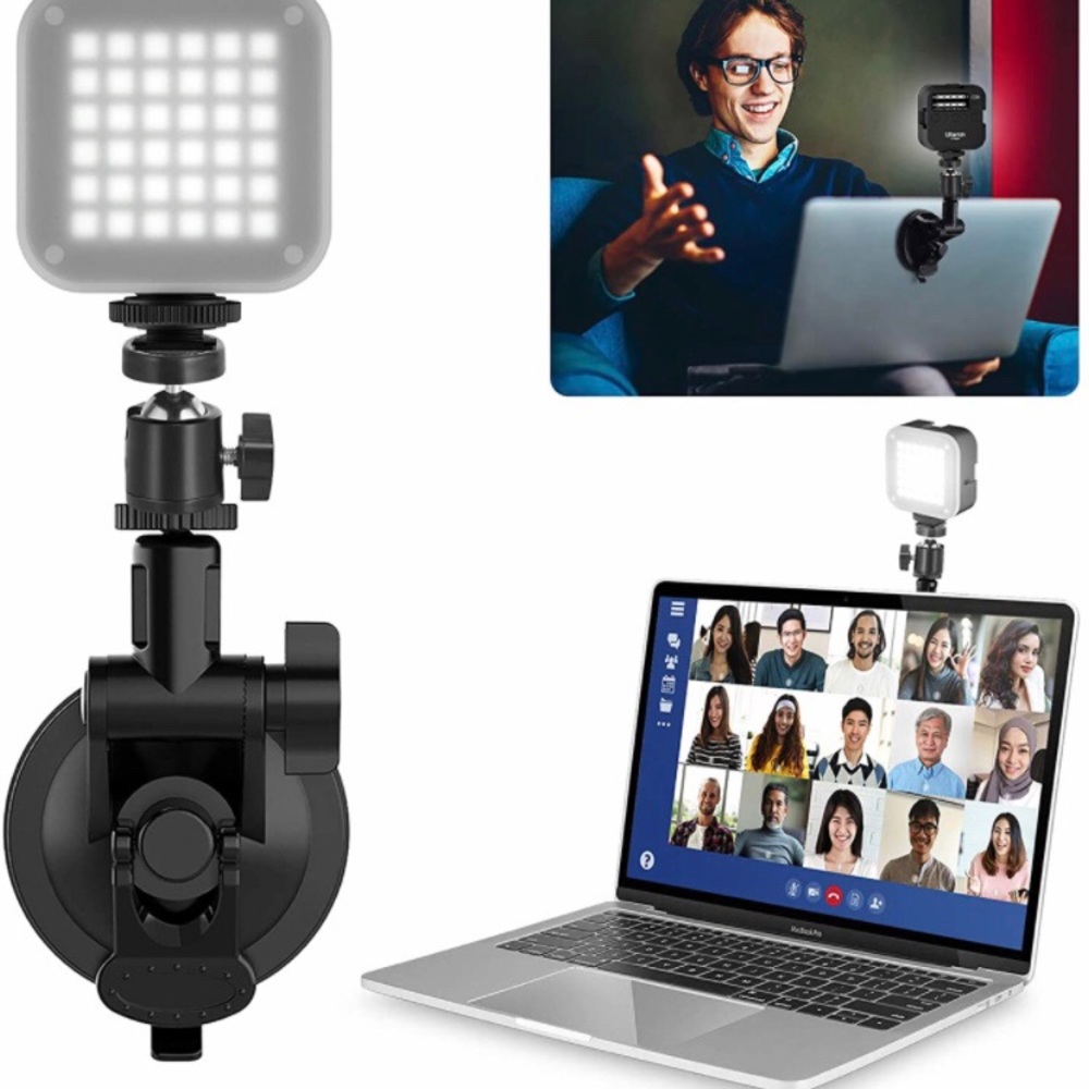 Conference Lighting Kit with Bi-Color Video Light and Laptop Suction Mount
